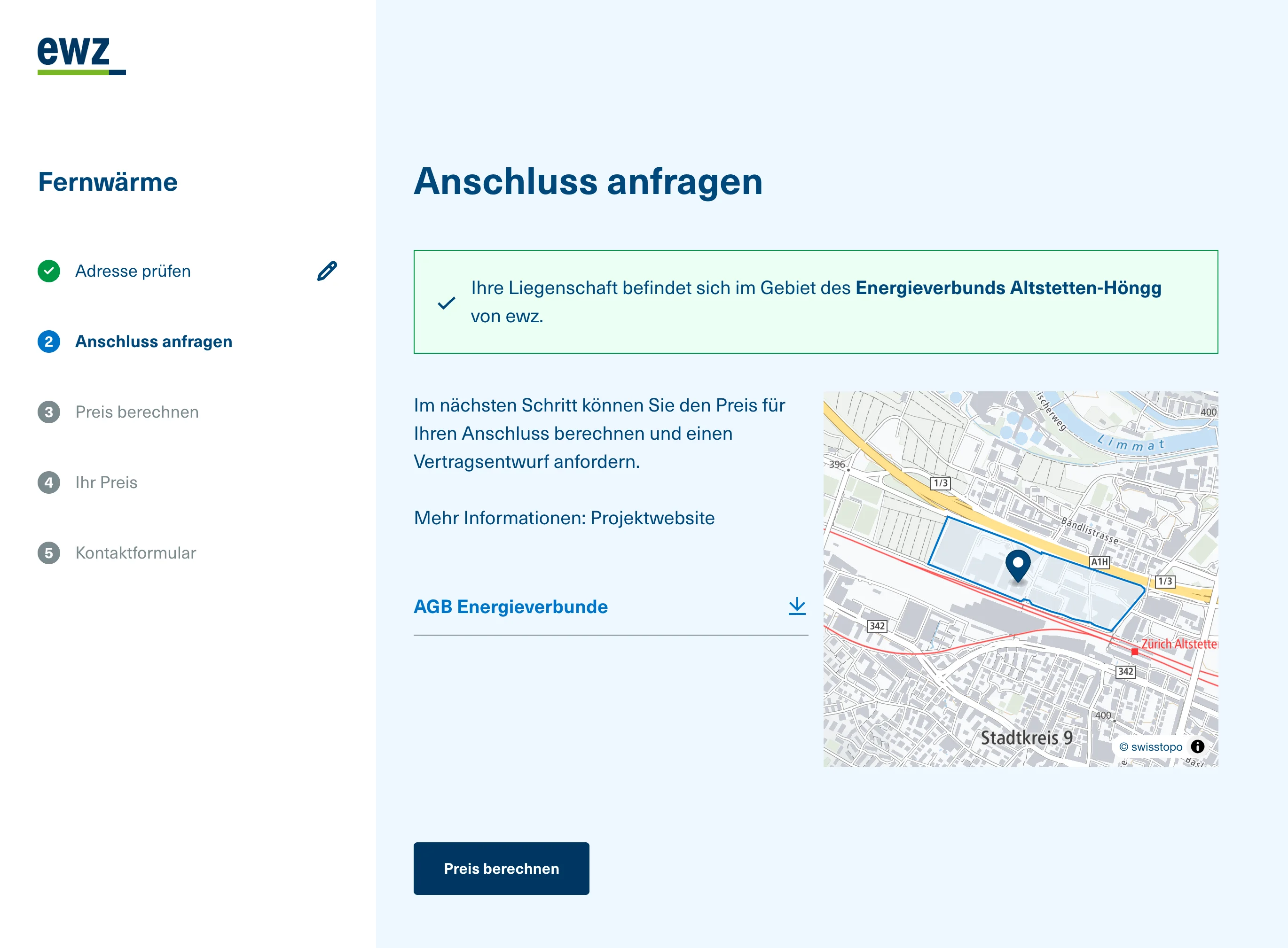 Das ewz Fernwärme-Informationstool FIT
