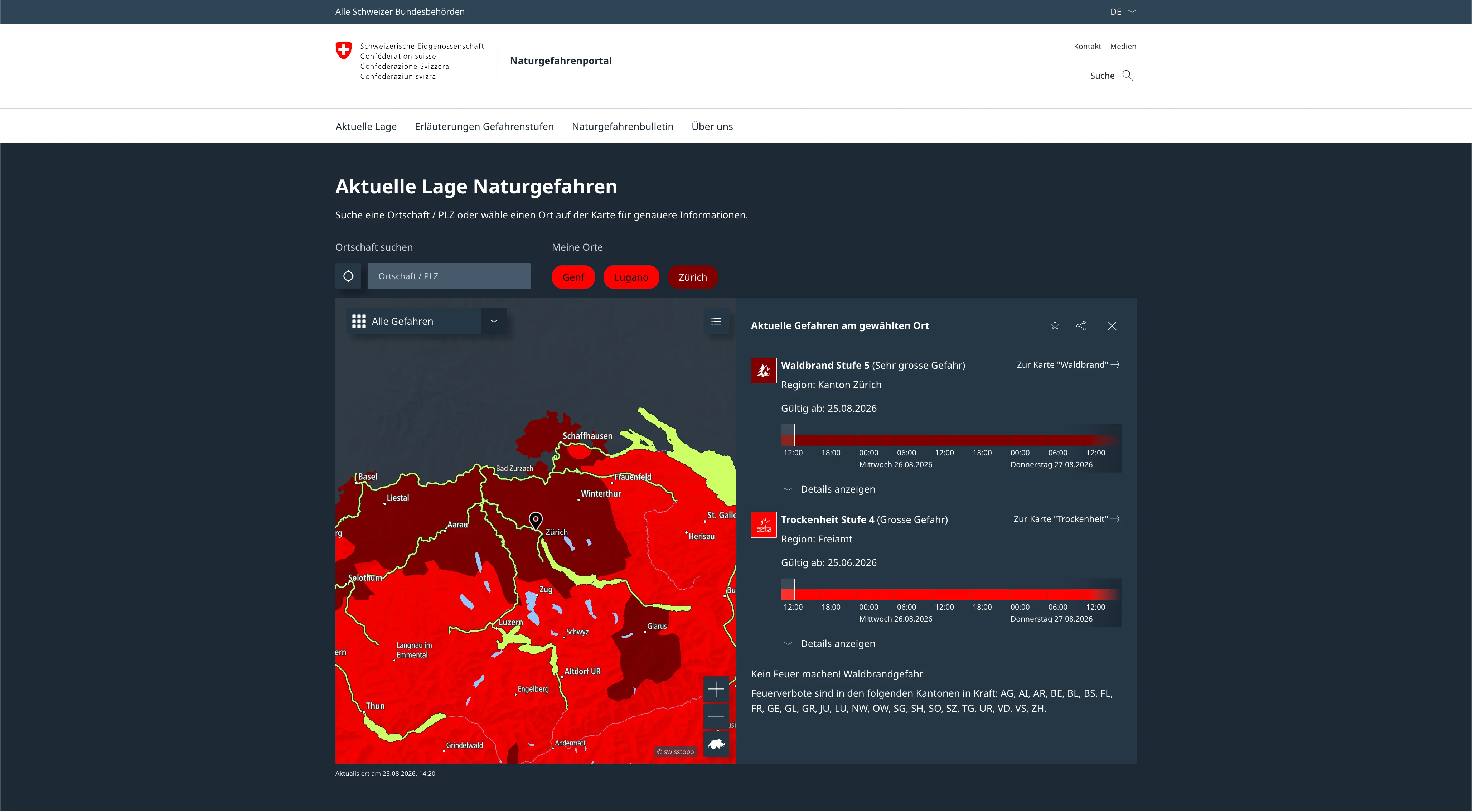 Naturgefahrenportal des Bundes